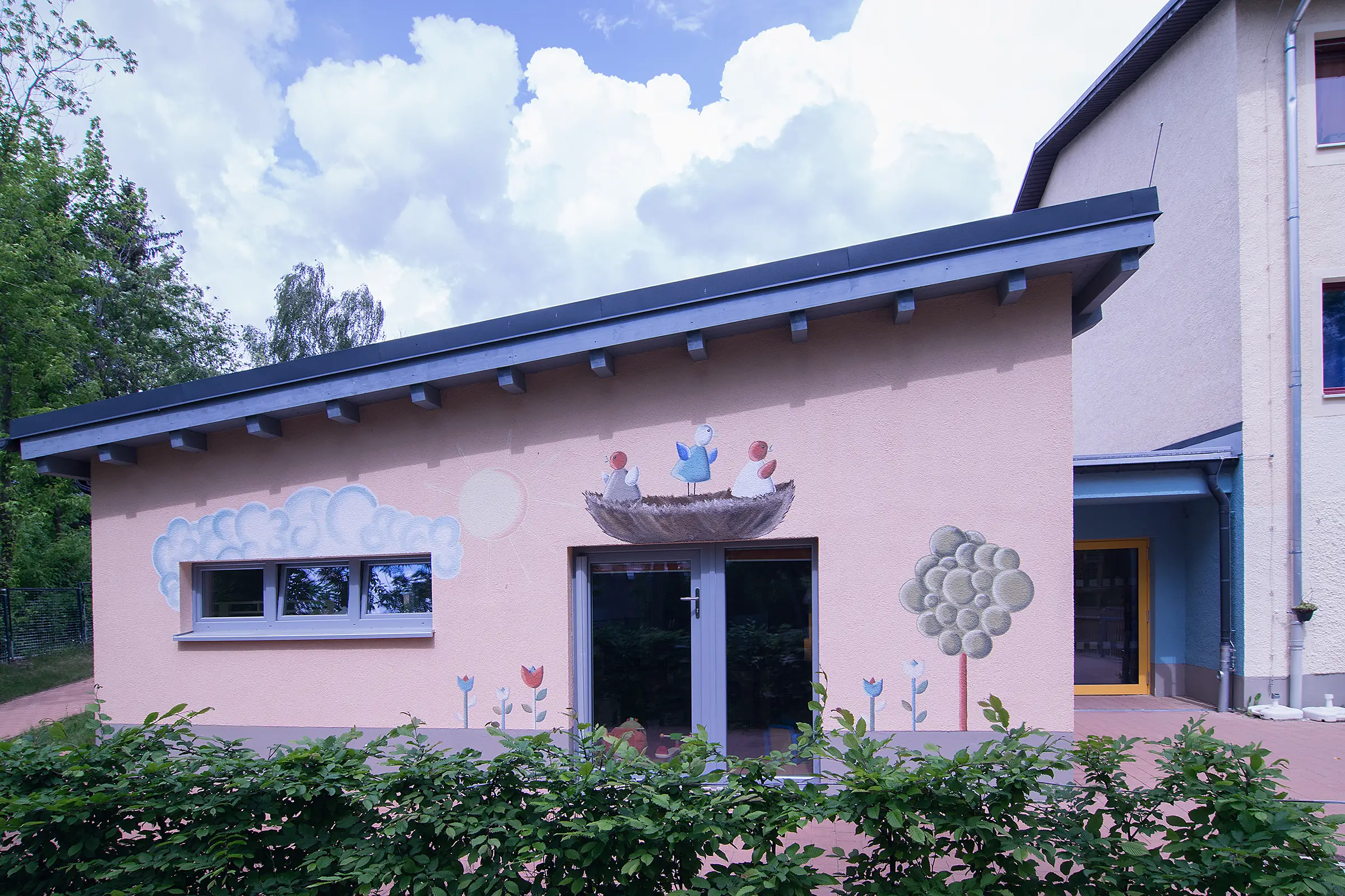 Erweiterungsanbau in der Kindertagesstätte Spatzennest in Mildenau im Erzgebirge
