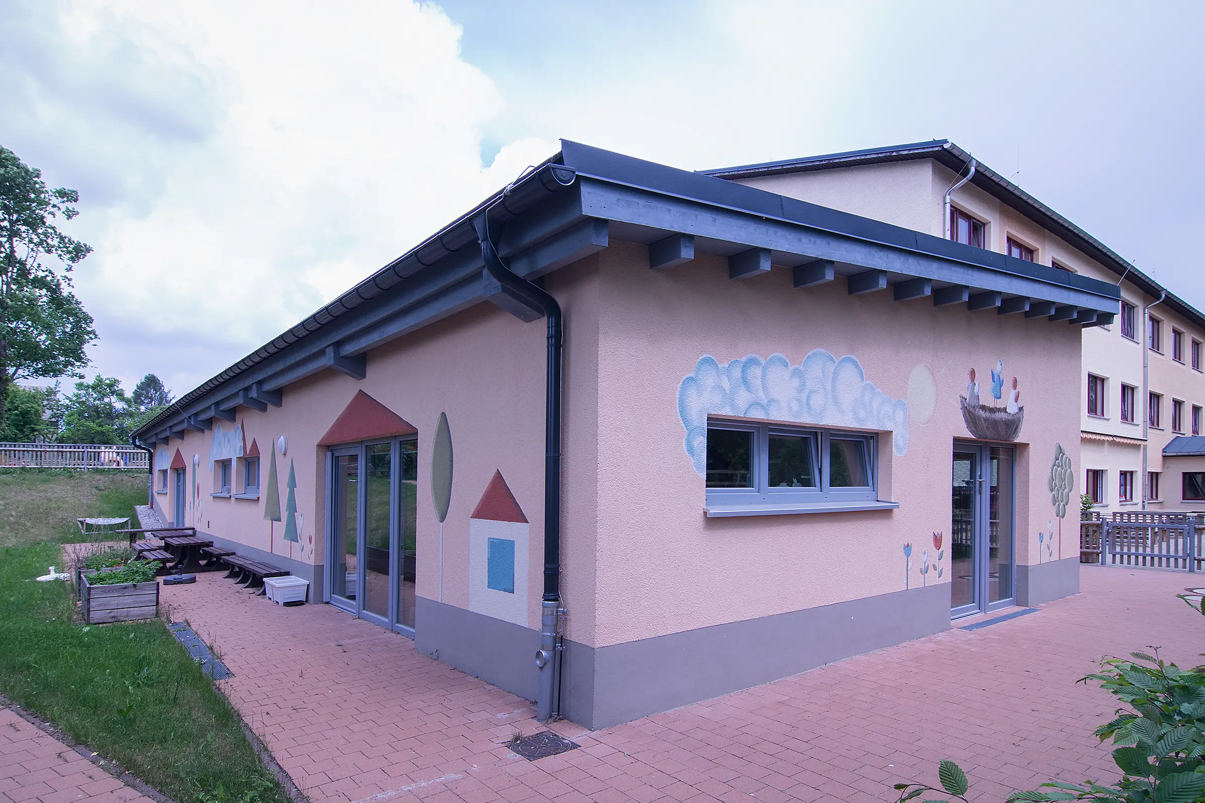 Erweiterungsanbau in der Kindertagesstätte Spatzennest in Mildenau im Erzgebirge