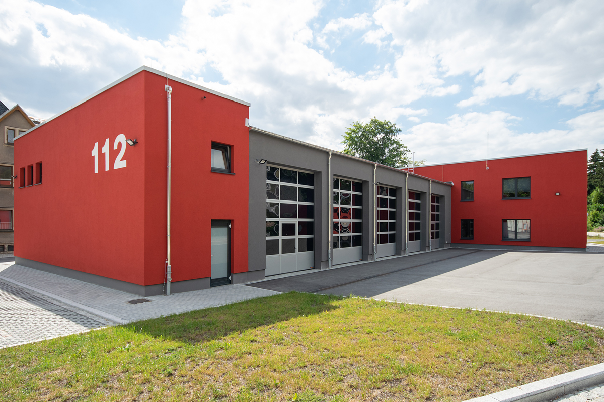 Neubau Feuerwache Geyer mit Fahrzeughalle und Sozialanbau - HTA - Rohbauarbeiten