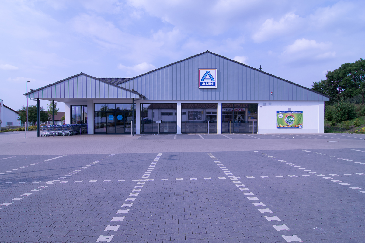 Neubau des Aldi Marktes auf der Bärensteiner Straße in Annaberg-Buchholz Ortsteil Kleinrückerswalde